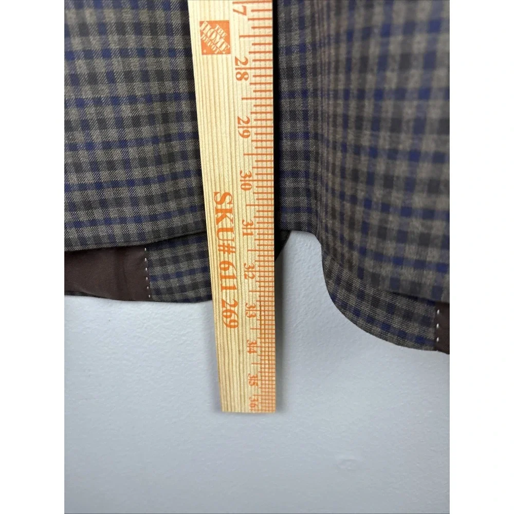 Tommy Hilfiger Men's 42L Sport Coat Blazer Brown Glen Plaid‎ Lined Check